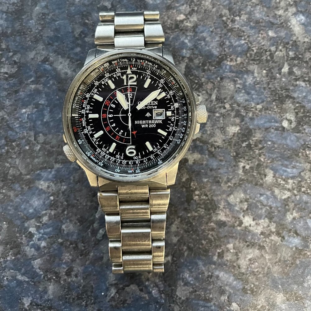 Citizen Men's Eco-Drive Promaster Air Nighthawk Pilot Watch in Stainless Steel